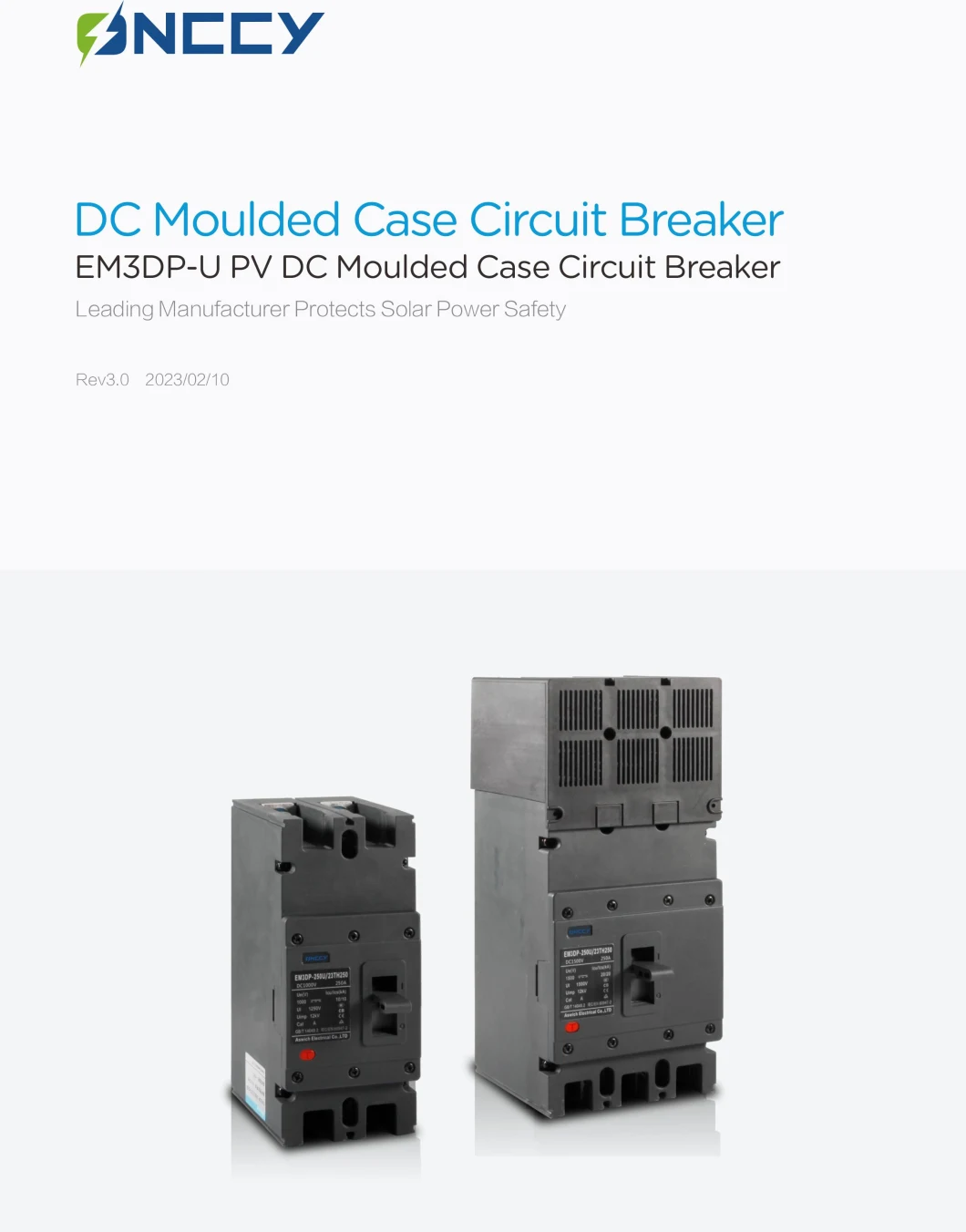 DC1500V Low Voltage Three Pole Molded Case MCCB DC Circuit Breaker