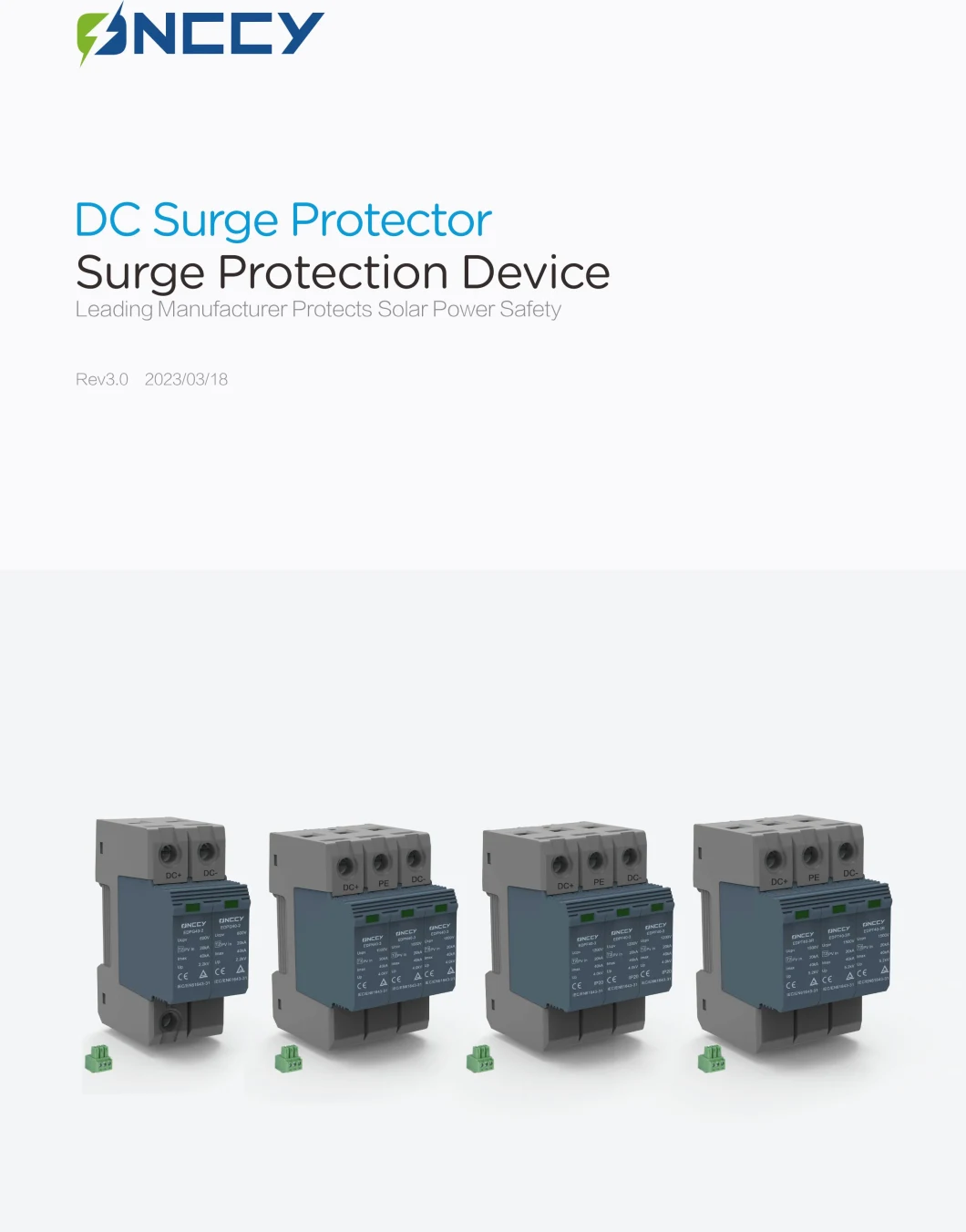 Surge Protector Device Arrester SPD IP20 Thermal Protection Plug Design Overload