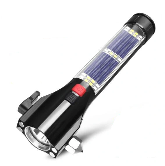 Ultra Bright Tool with Safety Hammer Solar Flashlight Car
