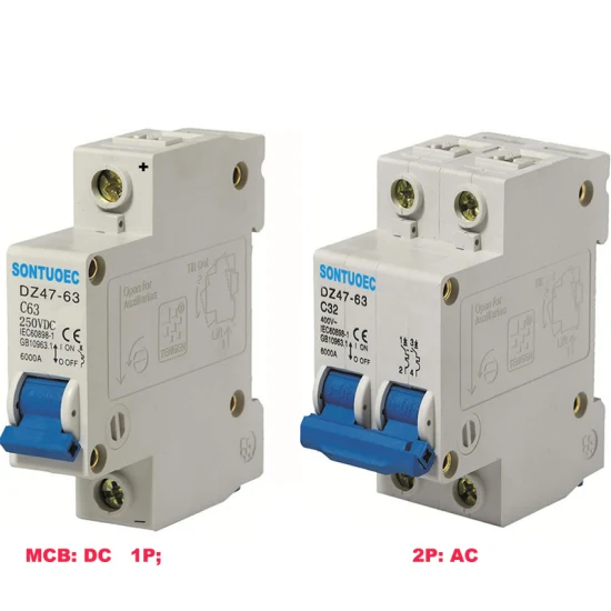 Dz47-125 1p 100A AC MCB, DC Miniature Solar PV Electrical Air Circuit Breakers Overload Protector Switch MCB